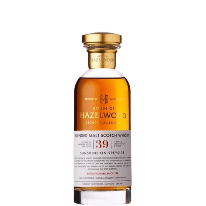 House Of Hazelwood Sunshine On Speyside 39 Years Old Blended Malt Scotch Whisky